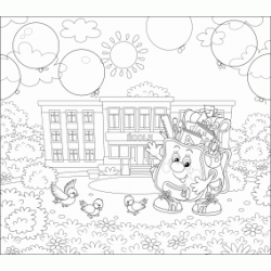 Happy Back to School coloring