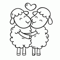 Love Sheep coloring