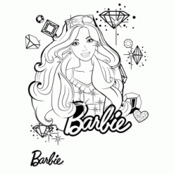 Glitter Barbie coloring