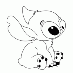 Stitch sitting coloring