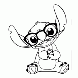 Stitch with glasses coloring