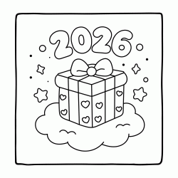 Happy New Year 2026 coloring