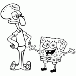 Sponge Bob and Squidward Q. Tentacles coloring