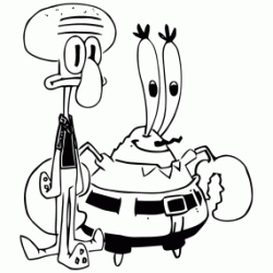 Squidward Q. Tentacles Mr Krab coloring