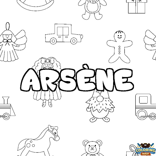 Coloring page first name ARS&Egrave;NE - Toys background