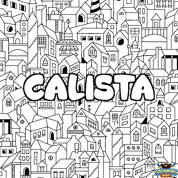 Coloring page first name CALISTA - City background