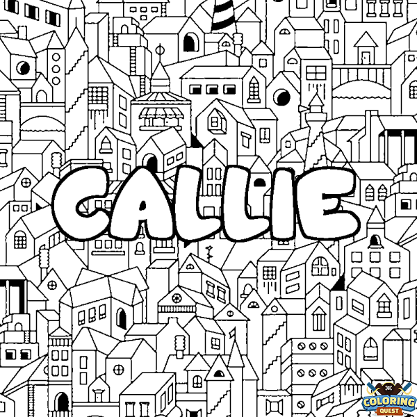 Coloring page first name CALLIE - City background