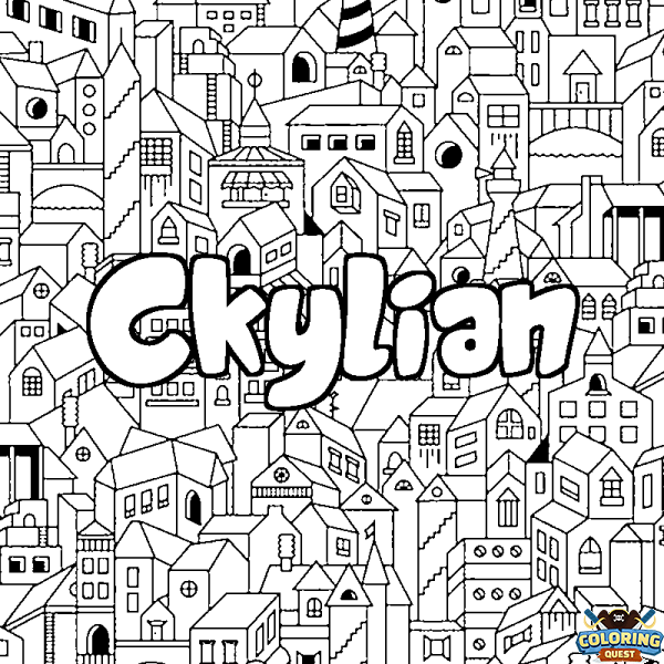 Coloring page first name Ckylian - City background