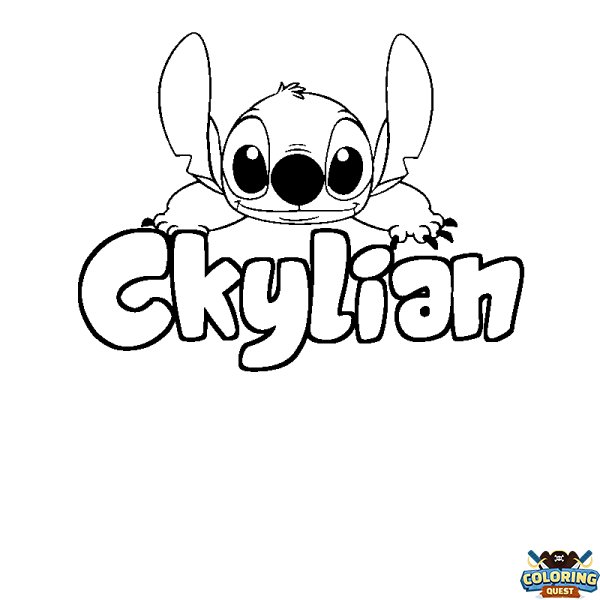 Coloring page first name Ckylian - Stitch background