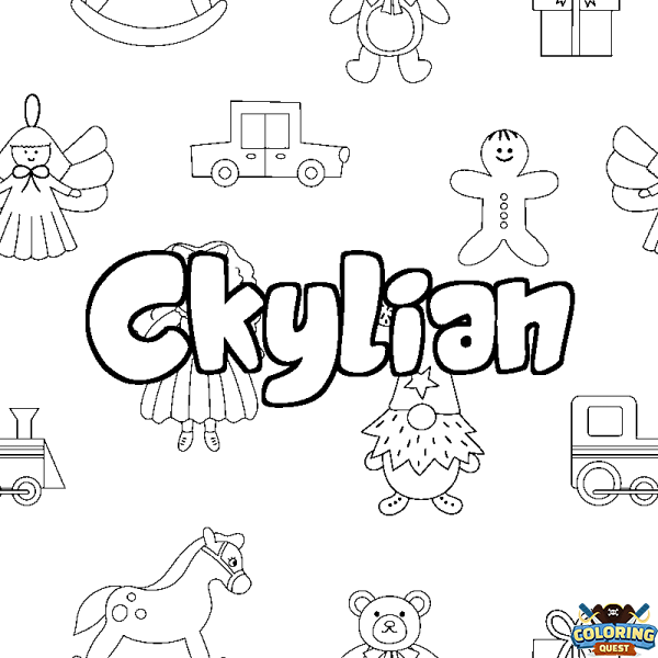 Coloring page first name Ckylian - Toys background