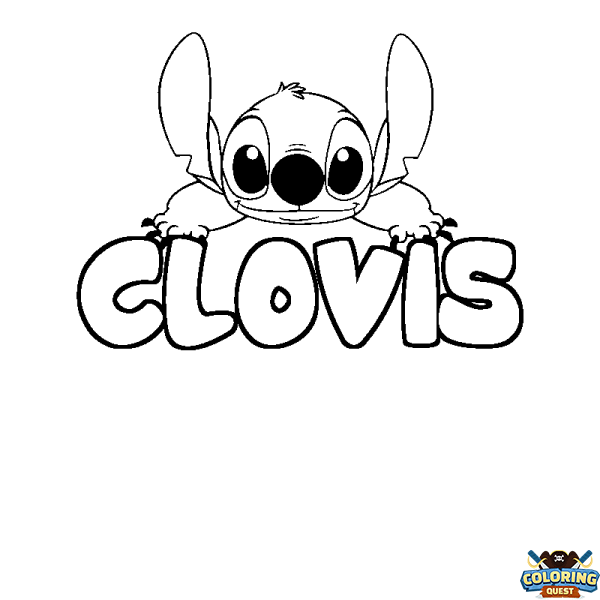 Coloring page first name CLOVIS - Stitch background