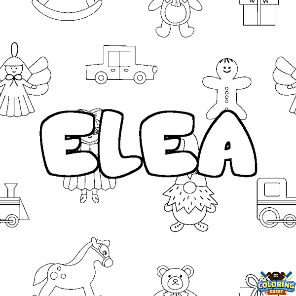 Coloring page first name ELEA - Toys background