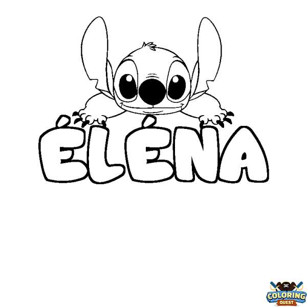 Coloring page first name &Eacute;L&Eacute;NA - Stitch background