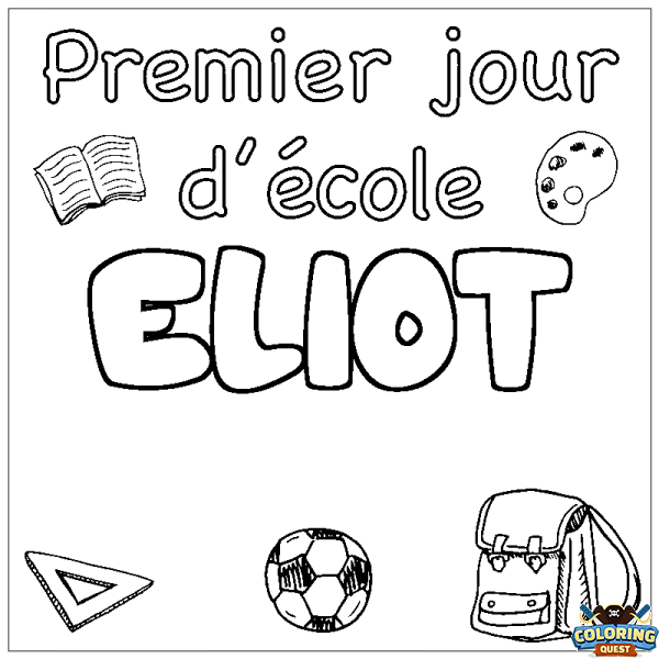 Coloring page first name ELIOT - School First day background