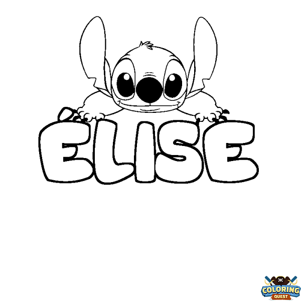 Coloring page first name &Eacute;LISE - Stitch background