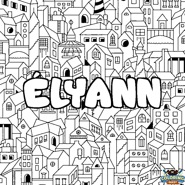 Coloring page first name &Eacute;LYANN - City background