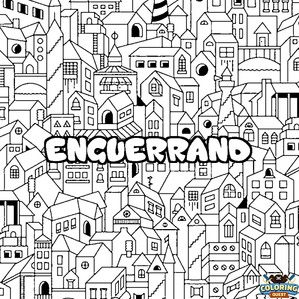Coloring page first name ENGUERRAND - City background