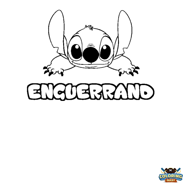 Coloring page first name ENGUERRAND - Stitch background