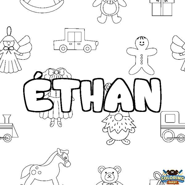 Coloring page first name &Eacute;THAN - Toys background