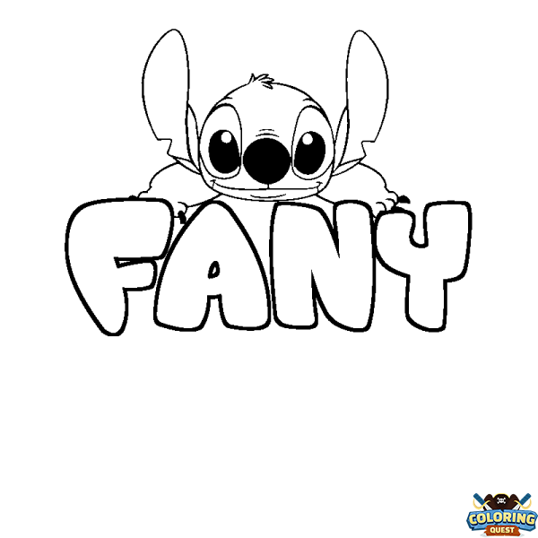 Coloring page first name FANY - Stitch background
