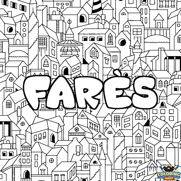 Coloring page first name FAR&Egrave;S - City background