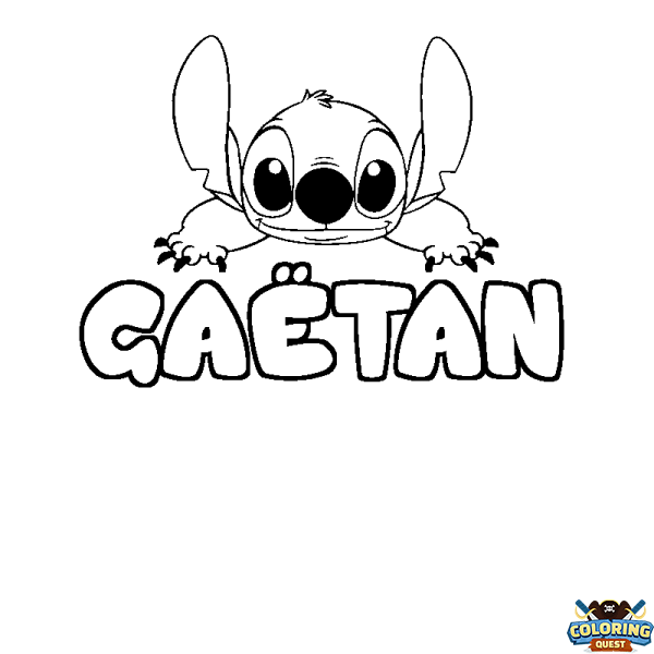 Coloring page first name GA&Euml;TAN - Stitch background