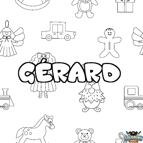 Coloring page first name G&Eacute;RARD - Toys background