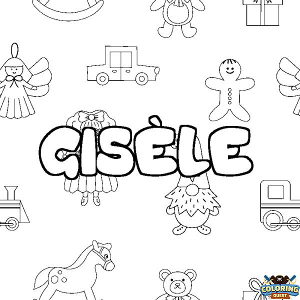 Coloring page first name GIS&Egrave;LE - Toys background
