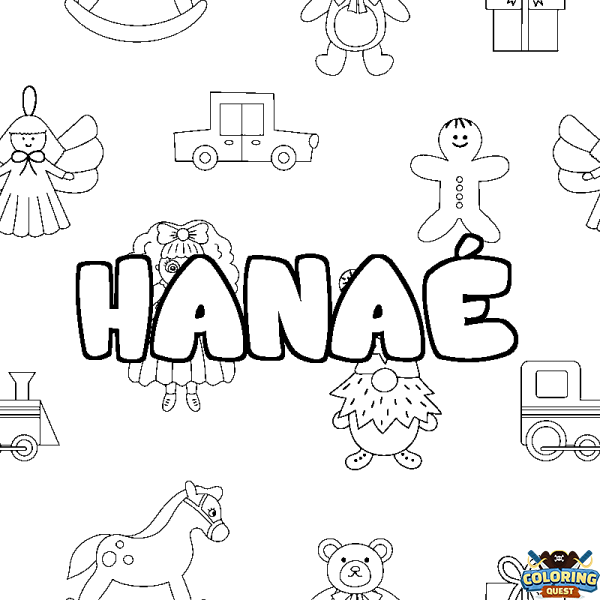 Coloring page first name HANA&Eacute; - Toys background