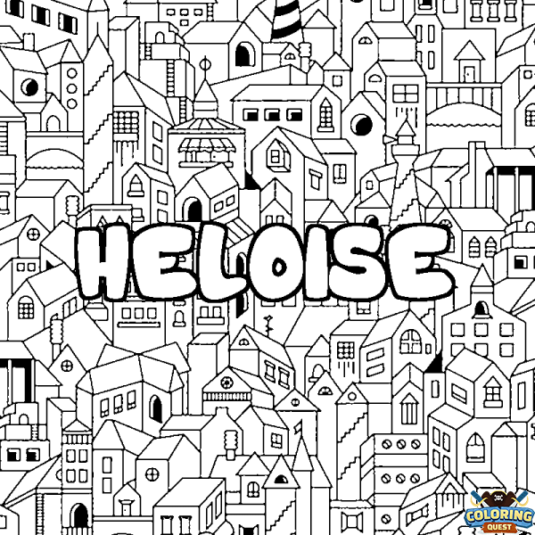 Coloring page first name HELOISE - City background