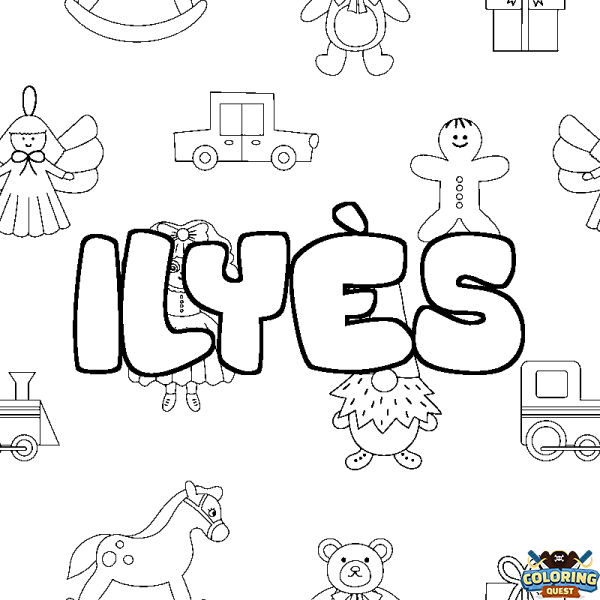Coloring page first name ILY&Egrave;S - Toys background