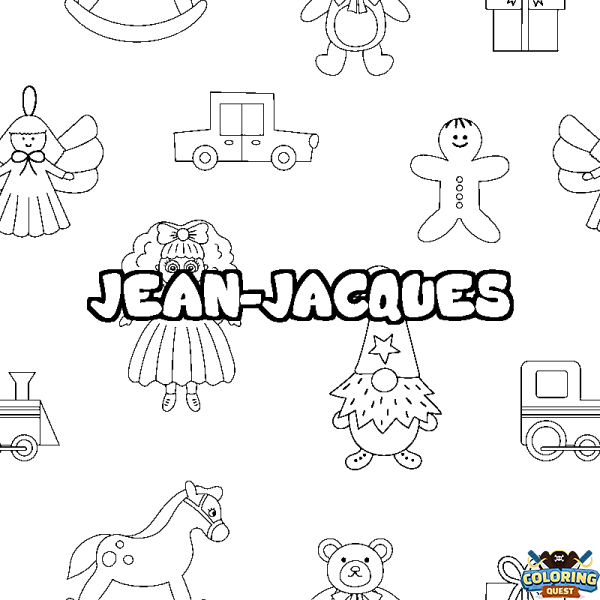 Coloring page first name JEAN-JACQUES - Toys background