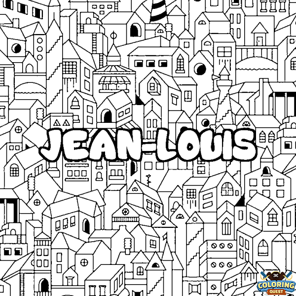 Coloring page first name JEAN-LOUIS - City background