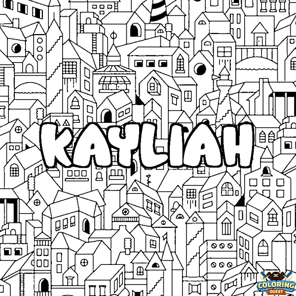 Coloring page first name KAYLIAH - City background
