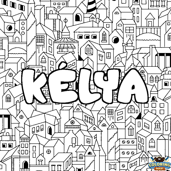 Coloring page first name K&Eacute;LYA - City background