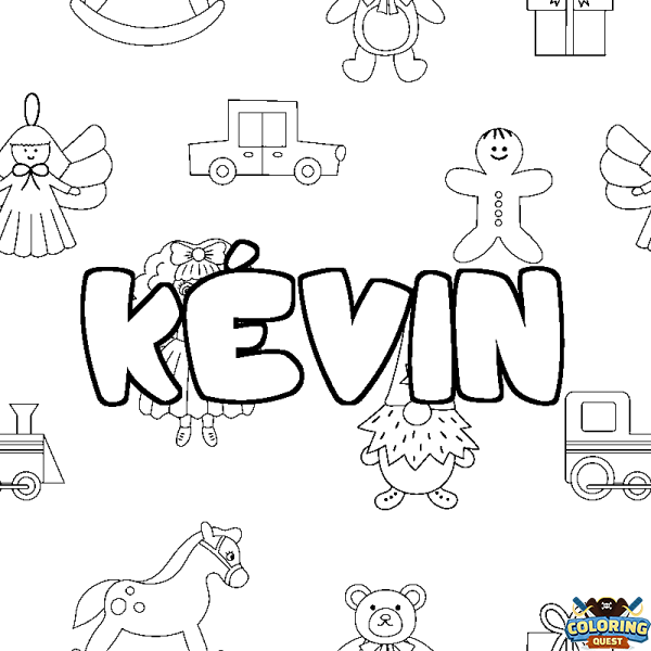 Coloring page first name K&Eacute;VIN - Toys background
