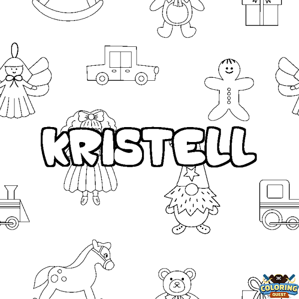 Coloring page first name KRISTELL - Toys background