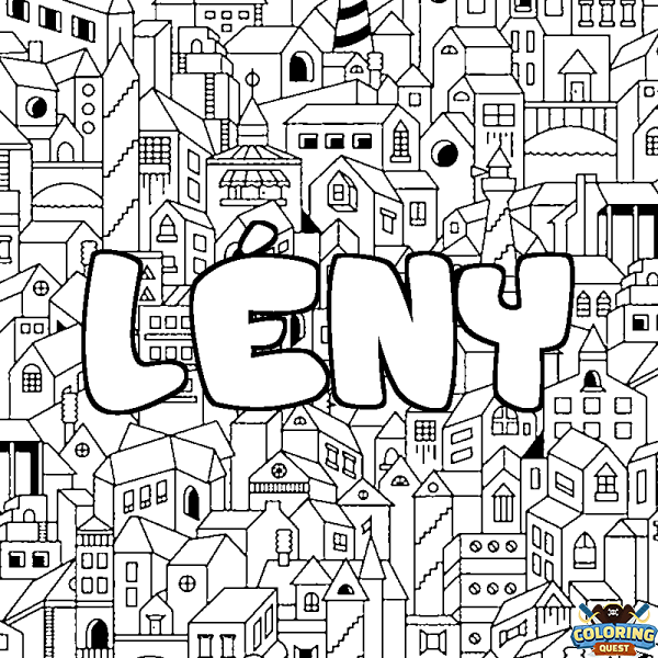 Coloring page first name L&Eacute;NY - City background