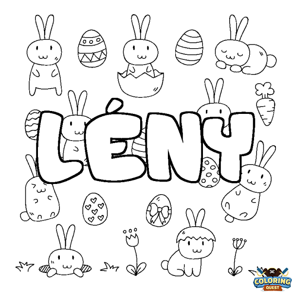 Coloring page first name L&Eacute;NY - Easter background