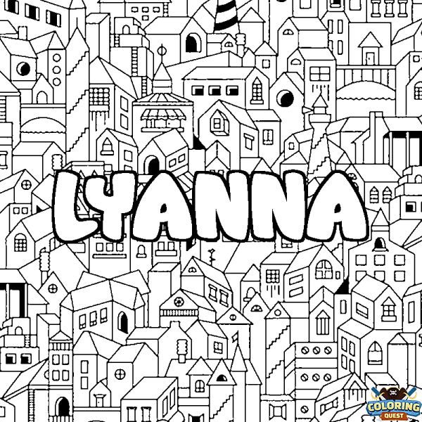Coloring page first name LYANNA - City background