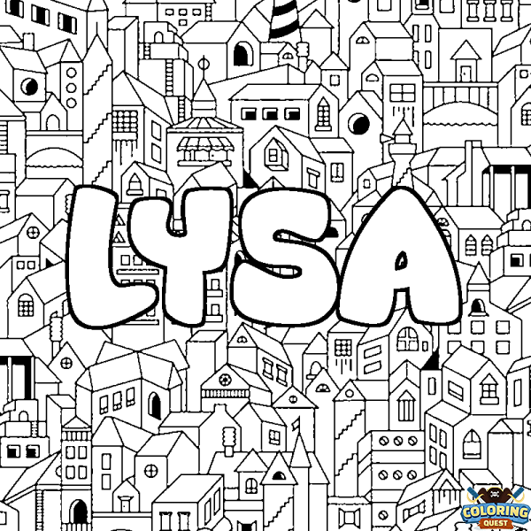 Coloring page first name LYSA - City background
