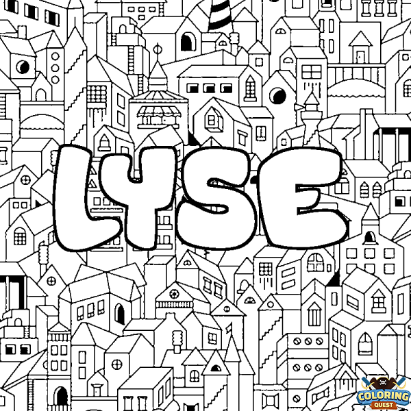 Coloring page first name LYSE - City background