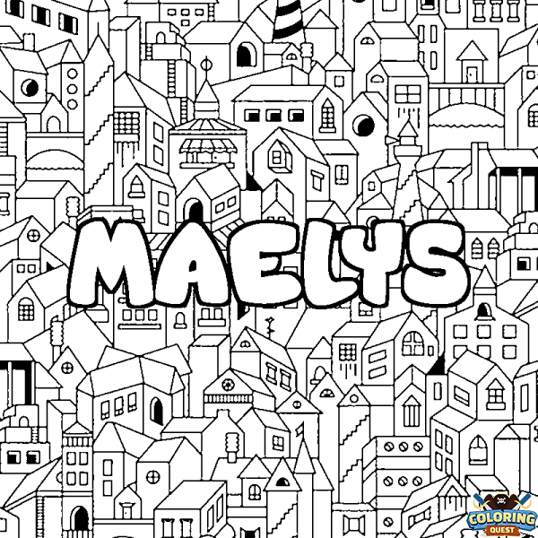 Coloring page first name MAELYS - City background