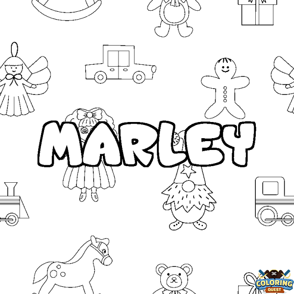 Coloring page first name MARLEY - Toys background