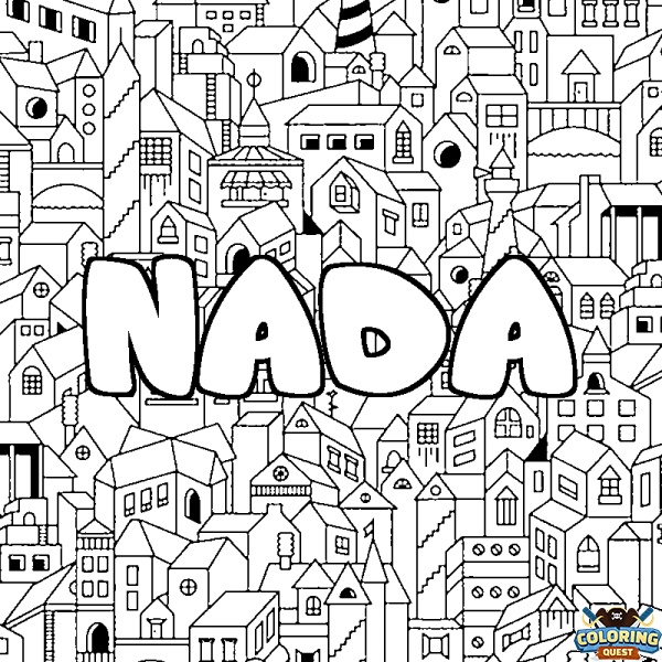 Coloring page first name NADA - City background