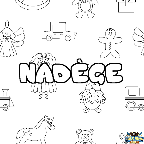 Coloring page first name NAD&Egrave;GE - Toys background