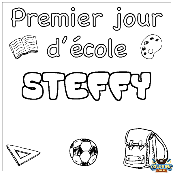 Coloring page first name STEFFY - School First day background