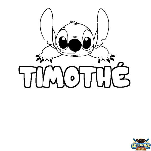 Coloring page first name TIMOTH&Eacute; - Stitch background