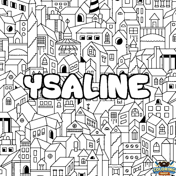 Coloring page first name YSALINE - City background