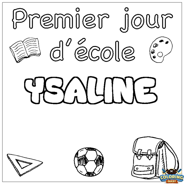 Coloring page first name YSALINE - School First day background